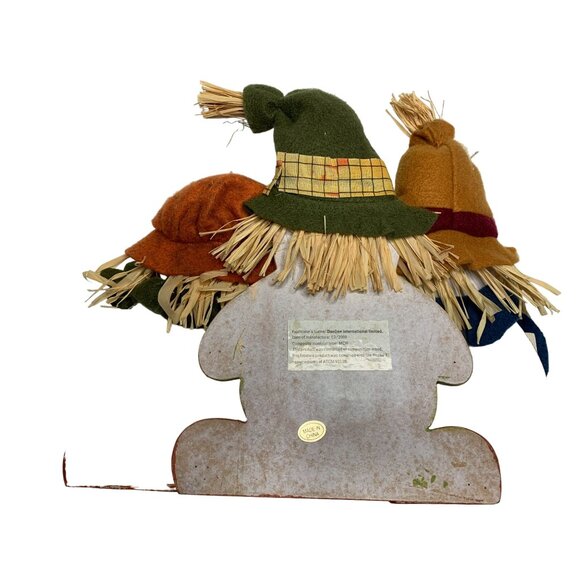 Happy Harvest Sign Scarecrow Family 11x9x3 Fall Halloween Decoration Stand Up - Picture 3 of 3